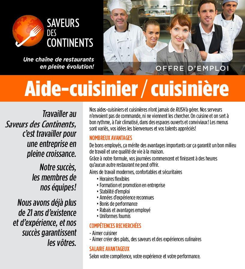Aide-cuisinier / cuisinière